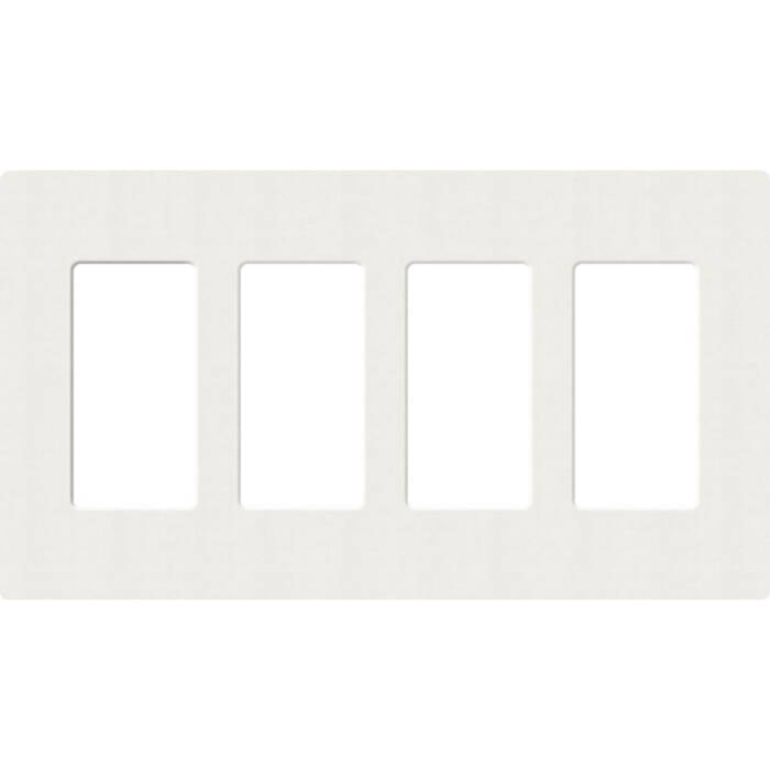 Lutron Satin Colors 4 Gang Decorator Wallplate, ArchitecturalWwhite (SC-4-RW)