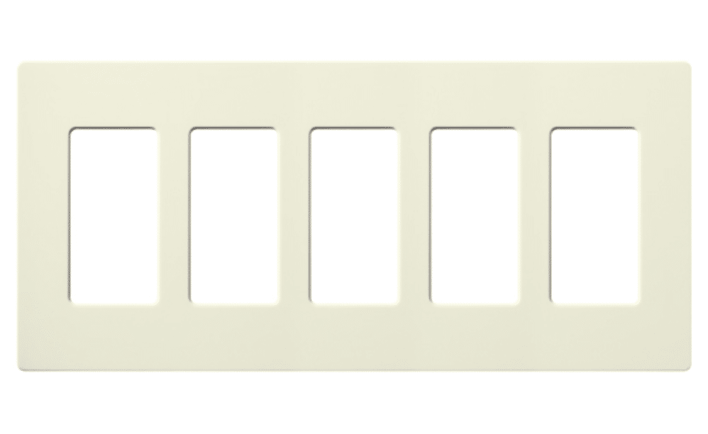 Lutron Satin Colors 5 Gang Decorator Wallplate, Biscuit (SC-5-BI)