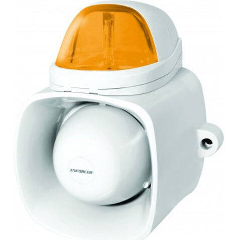Seco-Larm Enforcer Indoor Outdoor 9~15 VDC Siren with Amber Strobe (SH-816S-SQ/A)