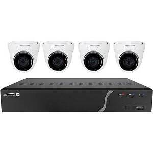 Speco 4Ch H.265 NVR + 3 Outdoor IR 5MP IP Cameras and 1 4K AI camera, 2.8mm ,1TB (SPE-ZIPK4TA)