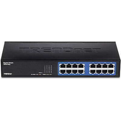 TRENDNet 16 Port Gigabit GREENnet Metal Desktop Switch with Internal Power (TEG-S16DG)