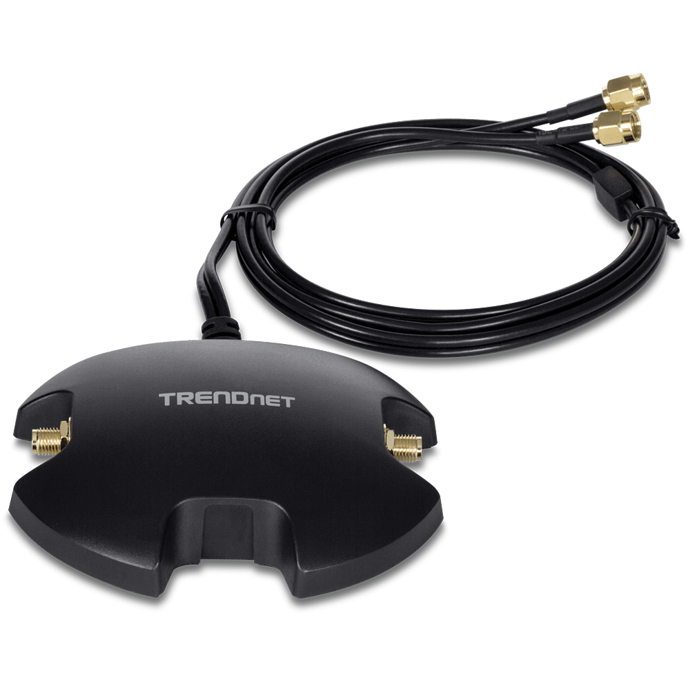 TRENDnet Magnetic Dual Antenna Mounting Base RP-SMA Female w/RP-SMA Male Ext CBL (TEW-LB101)