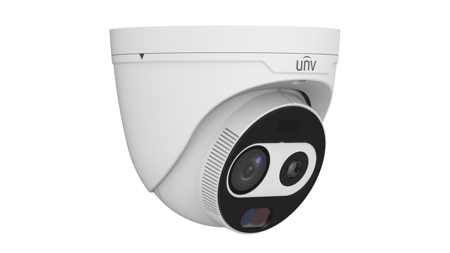 Uniview 4MP Thermal & Optical Dual-spectrum Turret Network Camera, 7mm (TIC3612SA-F7-4F6AC-I1)