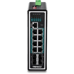 TRENDnet 12 Port Hardened Industrial Gigabit PoE+ LYR 2+ Managed DIN Rail Switch (TI-PG1284I)