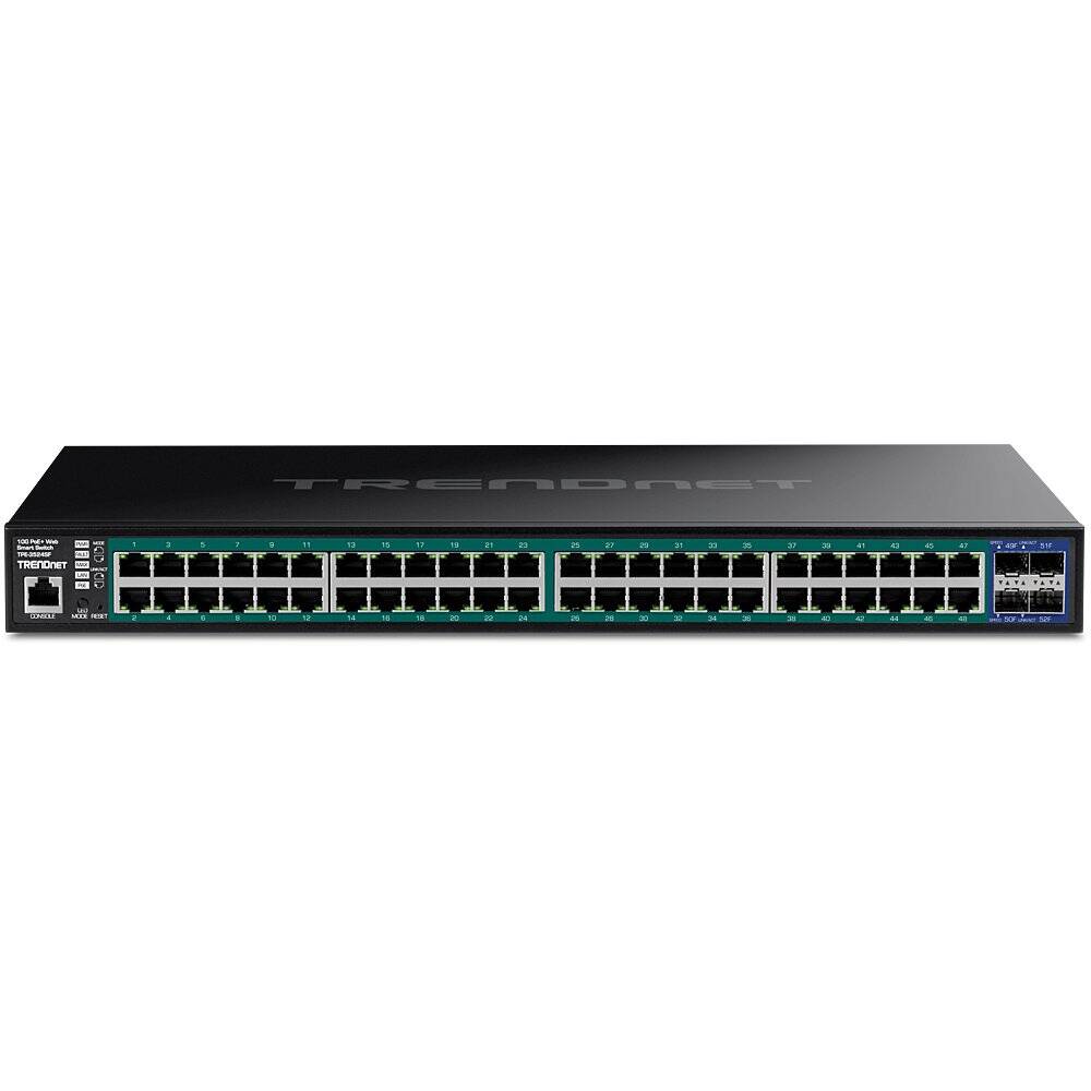 TRENDnet 52-port Gigabit Web Smart PoE+ Switch, 740W, 48 x Gigabit, 4 x 10G SFP+ (TPE-3524SF)