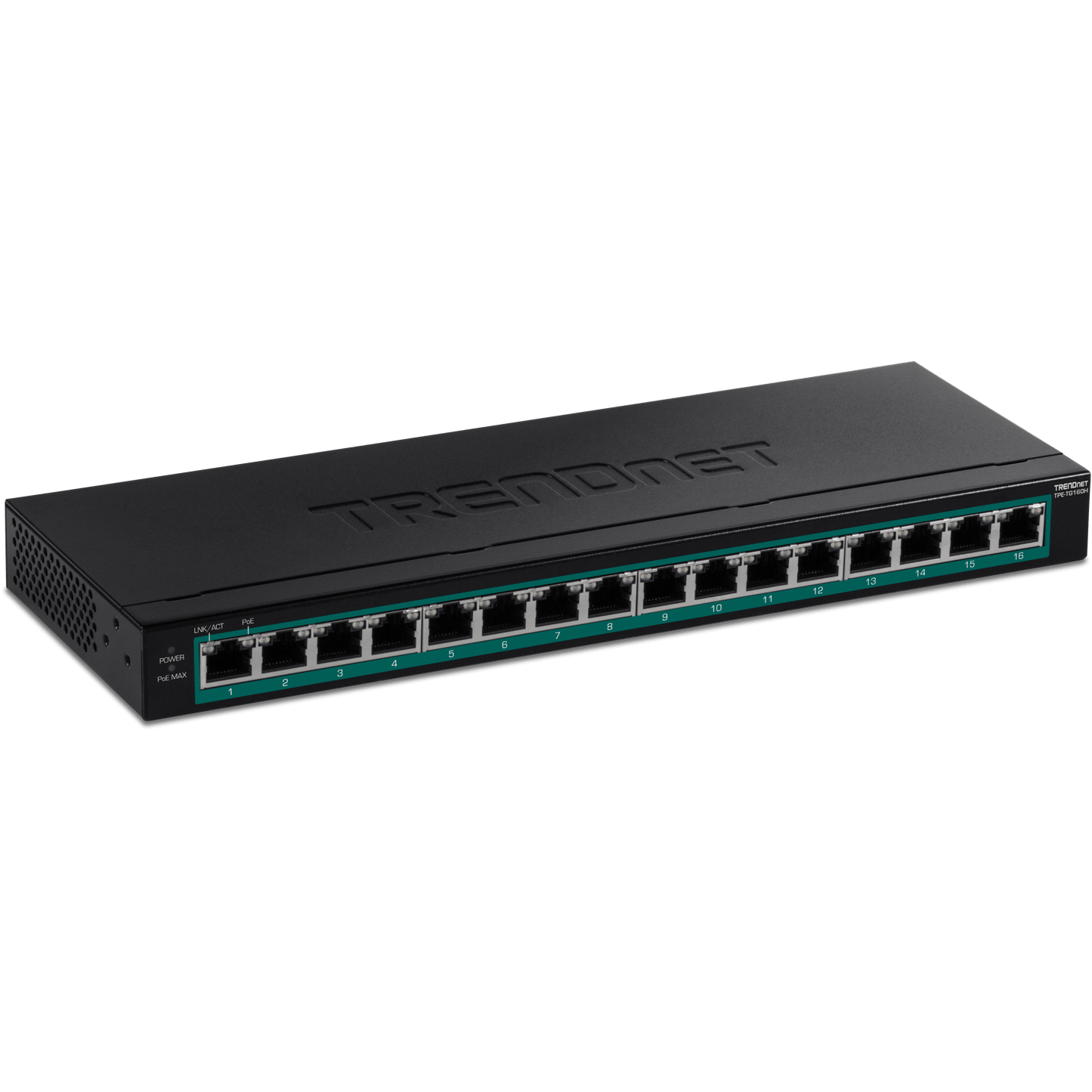 TRENDNet 16 Port Rack Mount Gigabit PoE+ Switch (123W PoE) (TPE-TG160H)