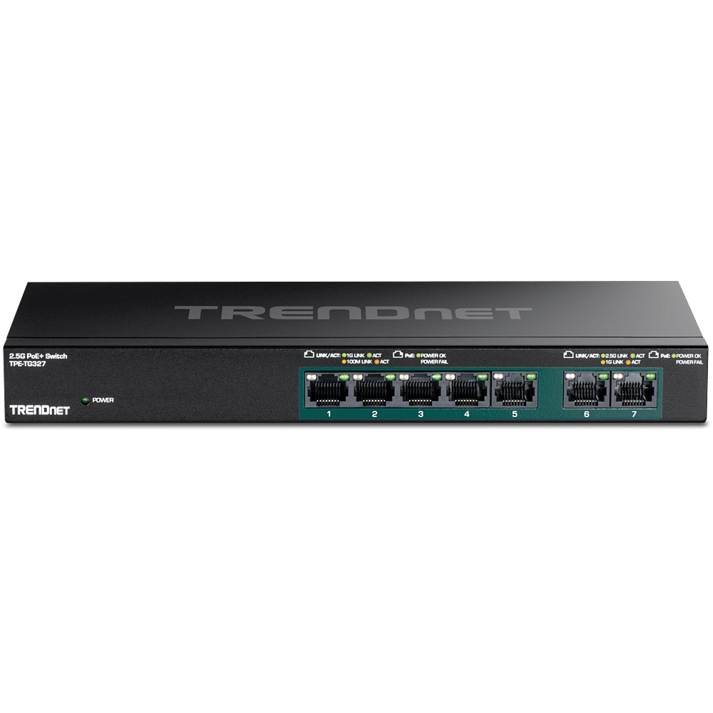 TRENDnet 7-Port Multi-Gig PoE+ Switch (TPE-TG327)