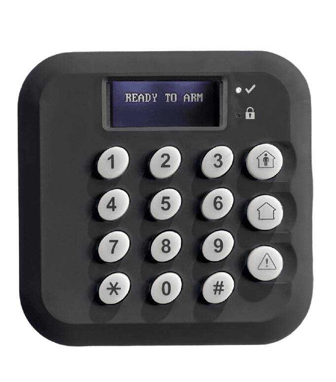 UNO Full Message Wired Keypad with 433 MHz RF Receiver Built In, Black (UNO5500RF-BLK)