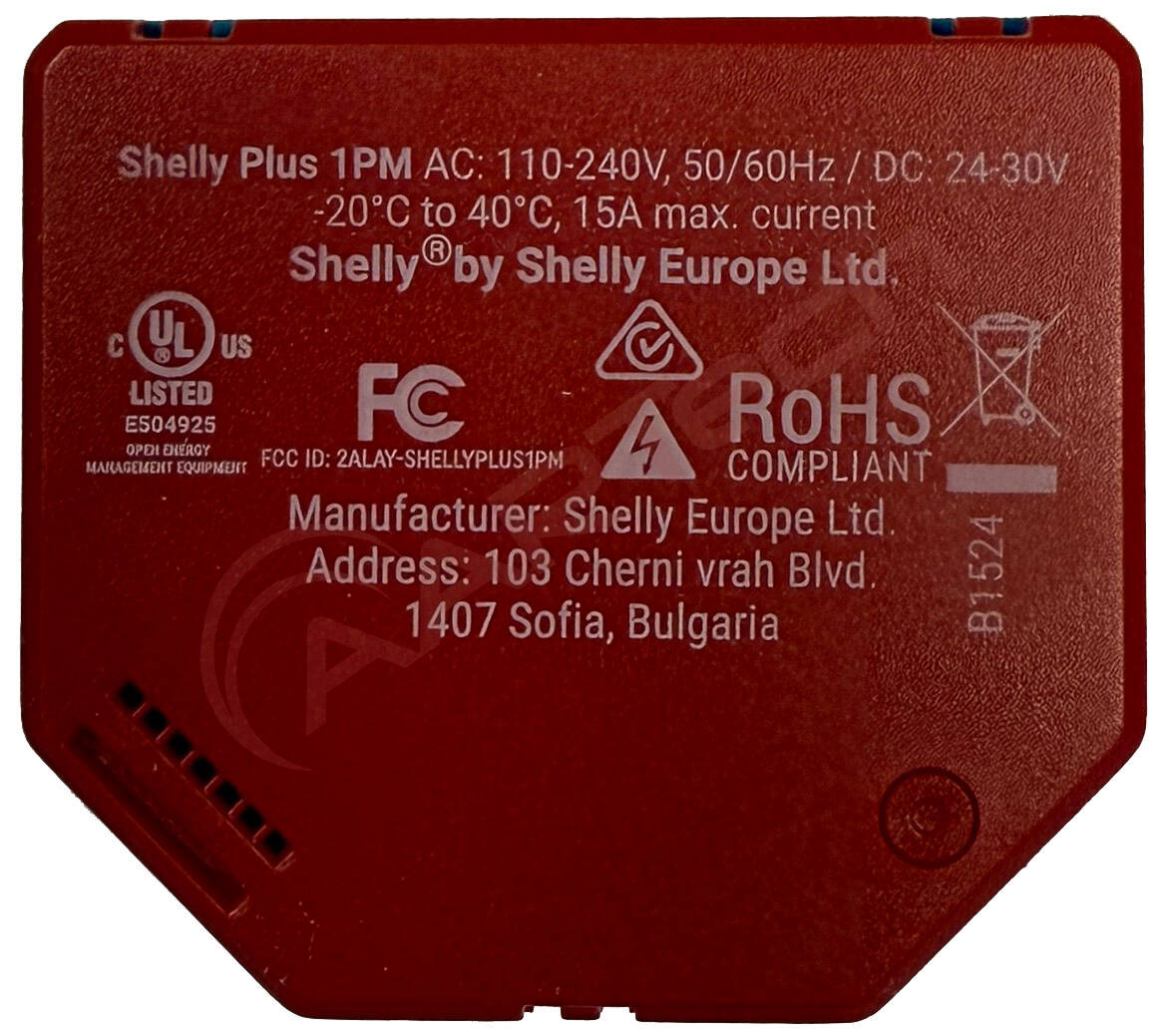 Shelly Plus 1 PM UL WiFi Smart Relay with Power Metering (SHELLY-PLUS1PM-1UL)