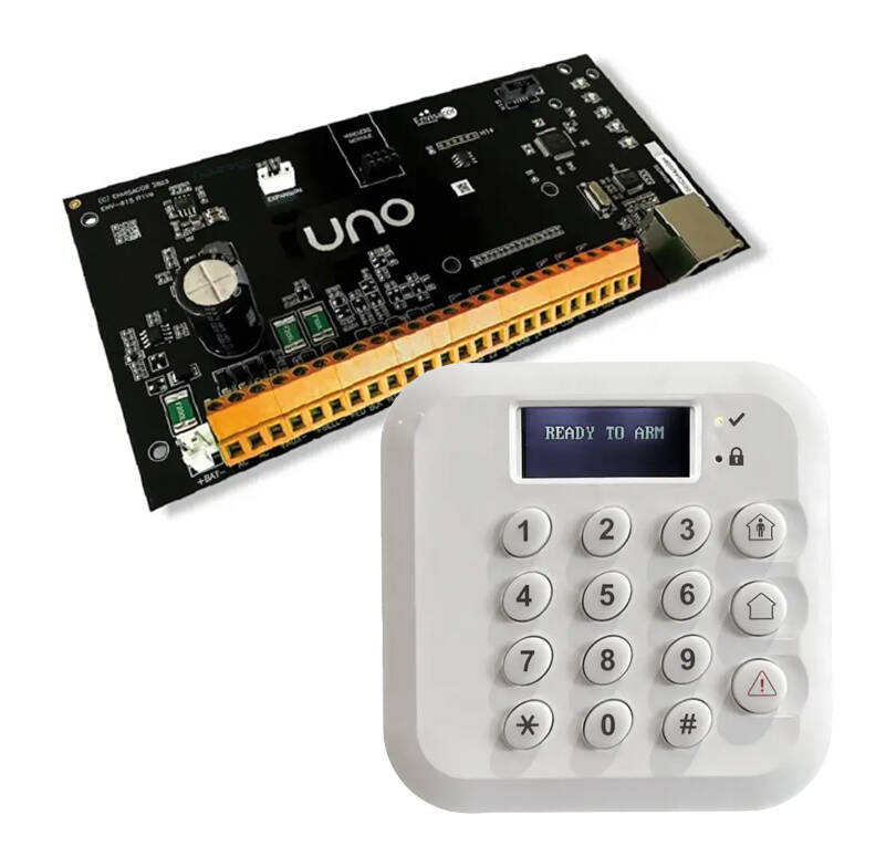 UNO Starter Kit with UNO Alarm Panel and UNO5500RF White Keypad (UNO-5500RF-KIT)