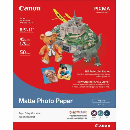 50SHT 20SHT/PKG MP-101 8.5X11 MATTE PHOTO PAPER NO RETURNS