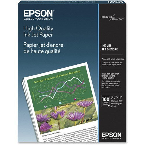 PAPEL DE INYECCIÓN DE TINTA EPSON DE ALTA CALIDAD TAMAÑO CARTA 100 HOJAS