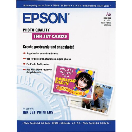 Fiches qualité photo A6 50 cartes impression jet d'encre multi 100