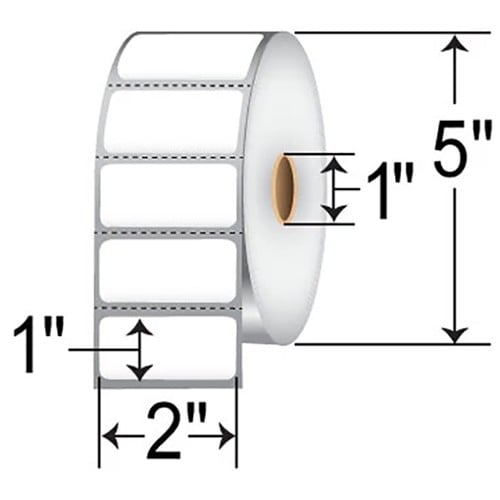 Etiqueta multiusos Zebra Z-Perform 1000D: 50,80 mm (2") de ancho x 25,40 mm (1")