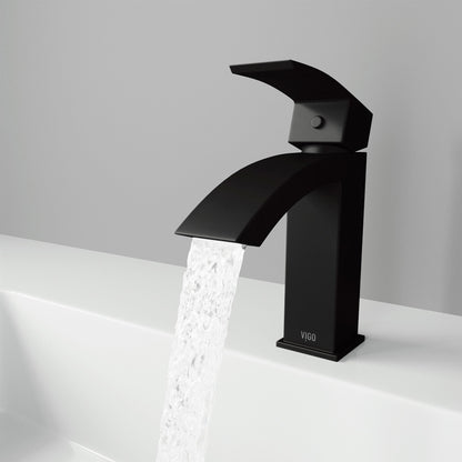 VIGO Satro Single Handle Bathroom Faucet (VG01015MB)