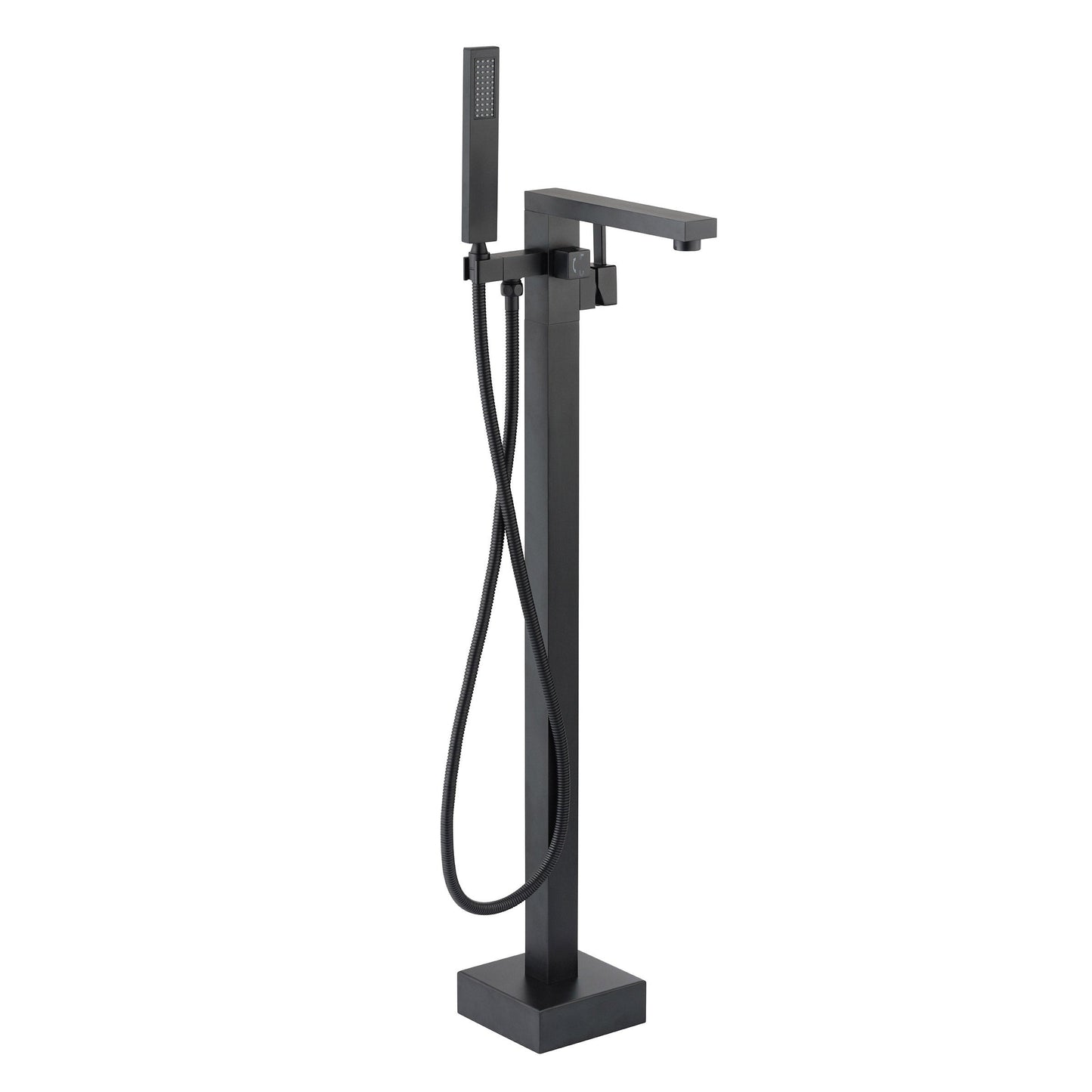 Robinet de baignoire autoportant Sammie d'AGUA Canada avec douchette (SAMMIE-BK)