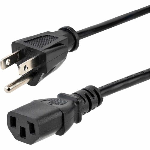 StarTech.com 6ft 1(1.8m) Computer Power Cord, NEMA 5-15P to C13, 10A 125V, 18AWG, Black Re