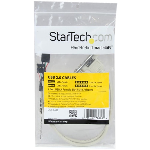 Câble adaptateur pour plaque d'emplacement femelle USB A à 2 ports StarTech.com - Fournit t