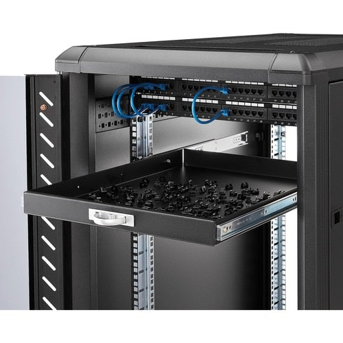 StarTech.com Black Deep Sliding Server Shelf - Add a sturdy, sliding s