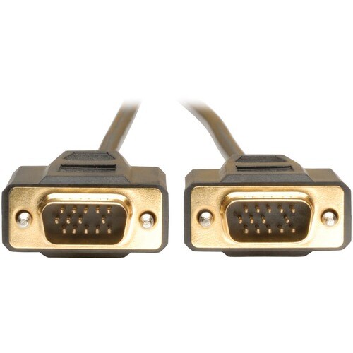 Cable dorado para monitor VGA de 3 m (10 pies) de Tripp Lite, moldeado y blindado, HD15 M/M, 3 m (10 pies)