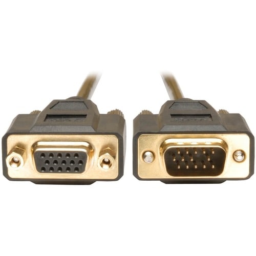 Cable de extensión de monitor VGA de 10 pies de Tripp Lite, dorado, blindado, HD15, macho a hembra, 10 pies