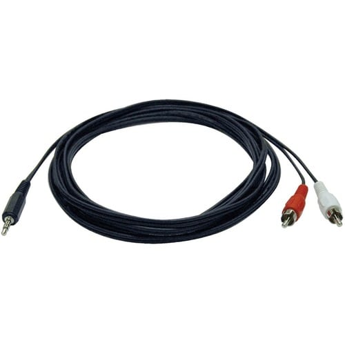 Tripp Lite 12ft Mini Stereo to 2 RCA Audio Y Splitter Adapter Cable 3.5mm M/M 12' - RCA Male Audio
