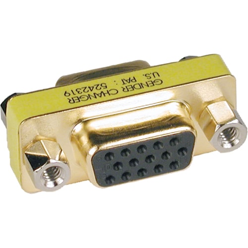 Tripp Lite Compact / Slimline Gold VGA Video Coupler Gender Changer HD15 F/F - 1 x 15-pin
