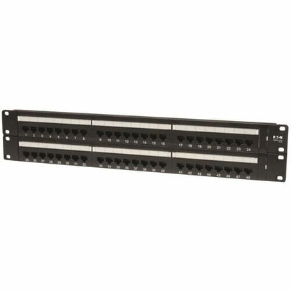 Panneau de brassage Tripp Lite 48 ports Cat5e 568B 110 perforations 2URM TAA - 48 x RJ-45