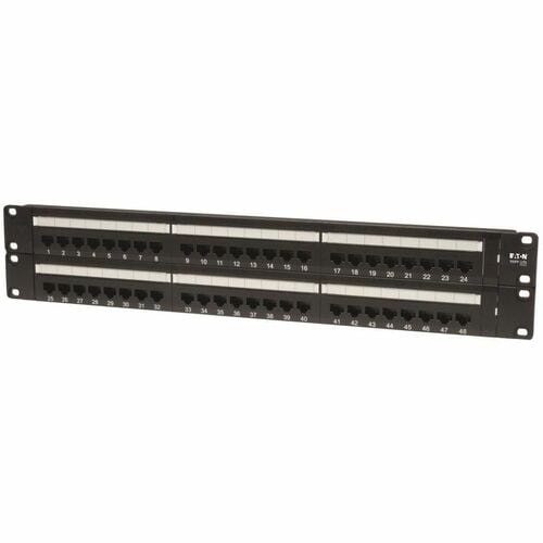 Panel de conexión para montaje en rack Cat5e de 48 puertos Tripp Lite 568B 110 Punch 2URM TAA - 48