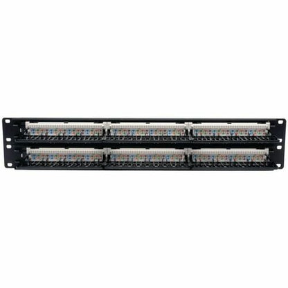 Panel de conexión para rack Cat5e de 48 puertos Tripp Lite 568B 110 Punch 2URM TAA - 48
