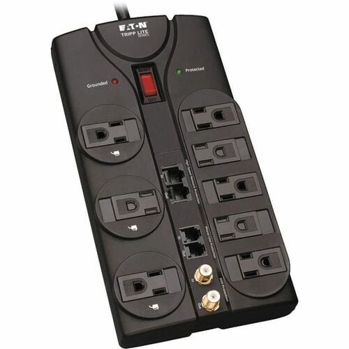 Tripp Lite by Eaton 8-Outlet TV/Modem Surge Protector - 8 x NEMA 5-15R