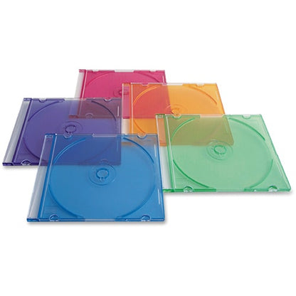 Verbatim CD/DVD Color Slim Jewel Cases, Assorted - 50pk