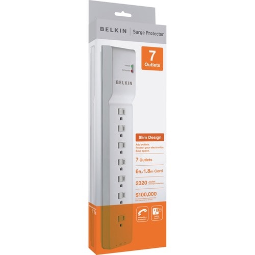 Parasurtenseur Belkin 7 prises - Cordon de 1,8 m - Fiche coudée - 2320J
