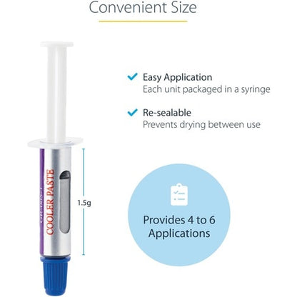 Pâte thermique StarTech.com, 1,5 g, composé de dissipateur thermique à base d'oxyde métallique, Re-se