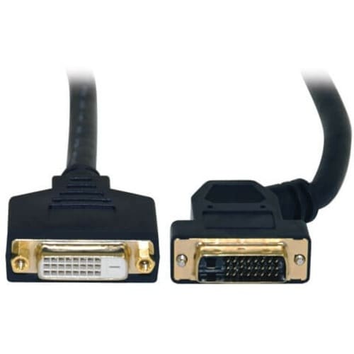 Tripp Lite 1ft DVI Dual Link Digital Extension Adapter Cable 45 Degree Left Plug DVI-D M/F