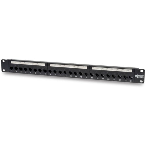 Tripp Lite 24-Port Cat6 Cat5 Patch Panel Feed Through Rackmount 568A/B RJ45 1URM