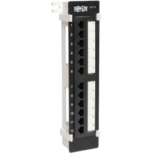 Tripp Lite 12-Port Cat6 Cat5 Patch Panel Wall Mount Vertical 110 RJ45 TAA - 12 x