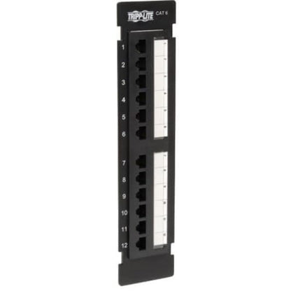 Tripp Lite 12-Port Cat6 Cat5 Patch Panel Wall Mount Vertical 110 RJ45 TAA - 12 x RJ-45