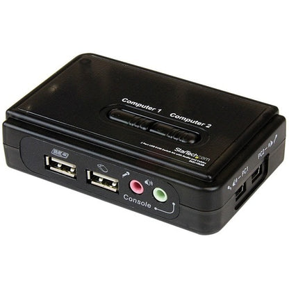 COMMUTATEUR KVM USB VGA 2 PORTS AVEC AUDIO ET CÂBLES