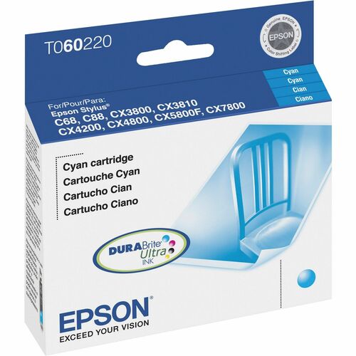 Cartouche d'encre cyan avec étiquette Sensormatic pour imprimantes C68, C88, CX3810, CX4200, CX4800