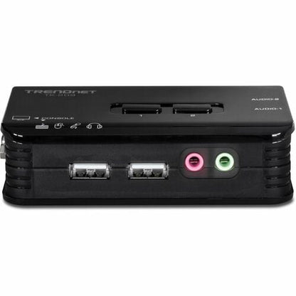 KIT DE CONMUTADOR KVM USB DE 2 PUERTOS CON AUDIO (INCLUYE 2 CABLES KVM)