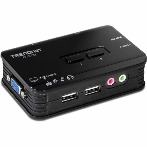 KIT DE CONMUTADOR KVM USB DE 2 PUERTOS CON AUDIO (INCLUYE 2 CABLES KVM)