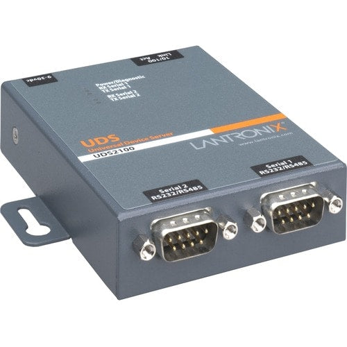 Servidor de dispositivos Lantronix UDS2100 de 2 puertos: 2 conectores DB-9 y 1 conector RJ-45