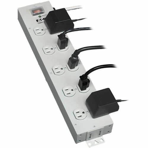 Regleta de enchufes Tripp Lite de 120 V, 5-15R, 10 tomas metálicas, cable de 4,5 m, 5-15P, NEM