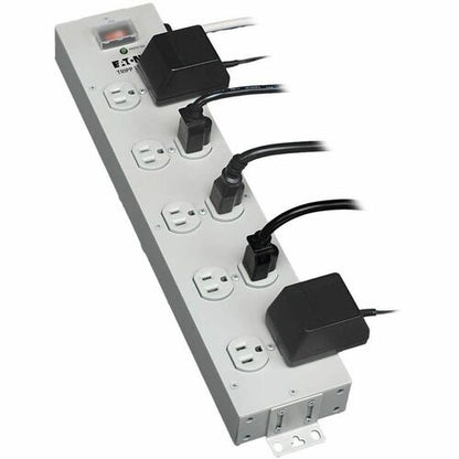 Regleta de enchufes Tripp Lite de 120 V, 5-15R, 10 tomas metálicas, cable de 4,5 m, 5-15P, NEM