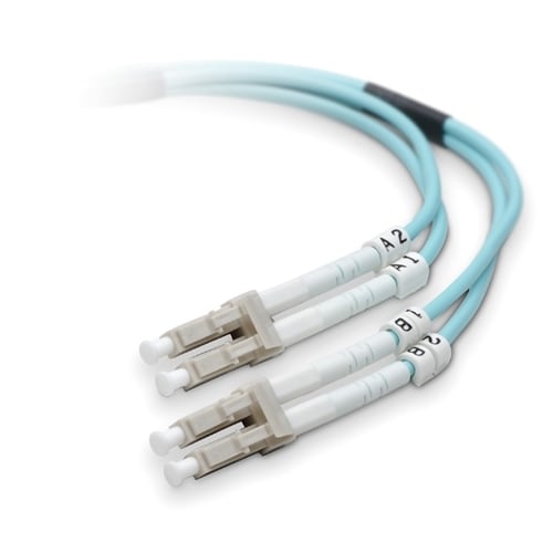 Belkin Fiber Patch Cable 10 Gig Aqua 50/125 LC/LC 2 Meter - 6.6 ft (2 m) Fiber O