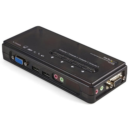 COMMUTATEUR KVM USB VGA 4 PORTS AVEC AUDIO ET CÂBLES