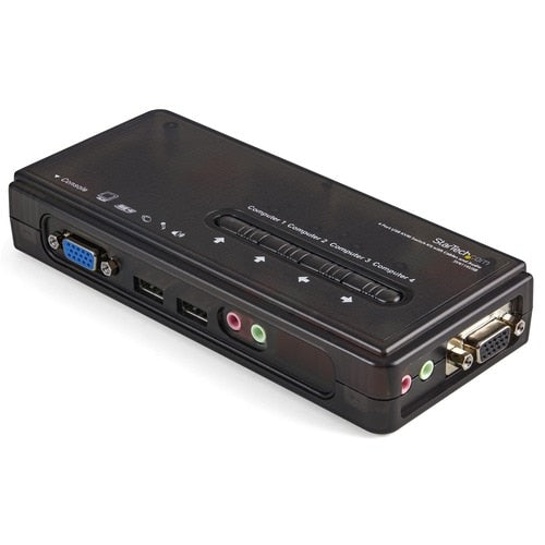 COMMUTATEUR KVM USB VGA 4 PORTS AVEC AUDIO ET CÂBLES