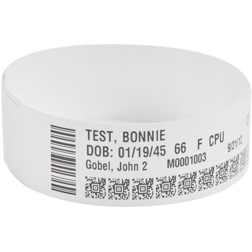 Zebra Wristband Polypropylene 1 x 11in Direct Thermal Zebra Z-Band Direct 1 in c