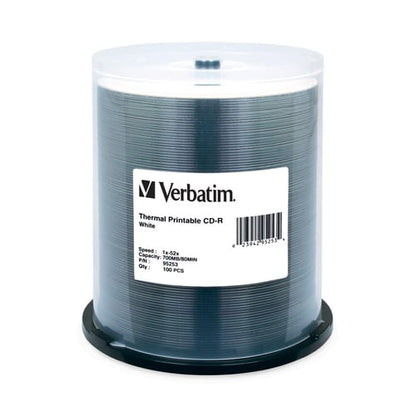 CD-R Verbatim 700 Mo 52X blanc, imprimable thermiquement - Paquet de 100